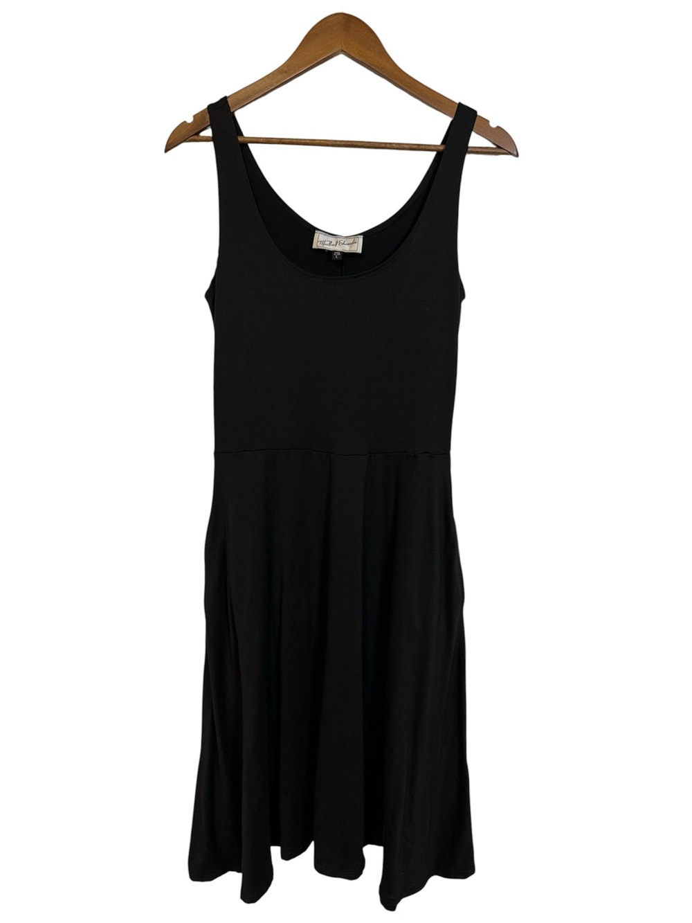 Michael Edward’s Tank Fit & Flare Dress Knee Length Black Stretch L Classic